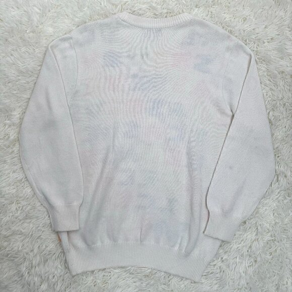 Versace White Multicolor Logo Crewneck Sweater - Picture 4 of 8